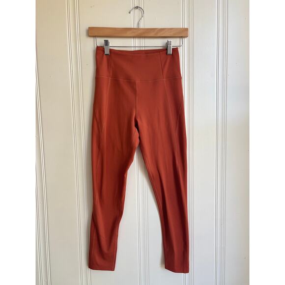 Girlfriend Collective High Rise Ankle Athletic Leggings Burnt Orange Women Small - Picture 1 of 7